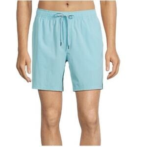 George Mens Large 36 38 Aqua Seafoam Fabric Lined Swim Trunks 7" Inseam